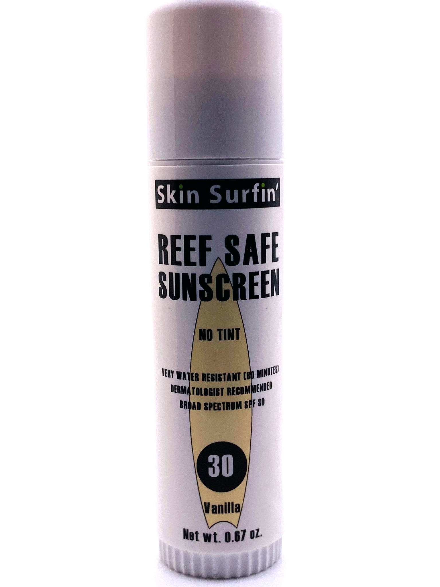 Water Resistant Vanilla Scented Stick SPF 30 - Reef Safe Sunscreen 0.67 oz.