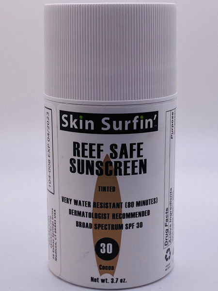 Water Resistant Cocoa Tinted/Scented Stick SPF 30 - Reef Safe Sunscreen 3.7 oz.